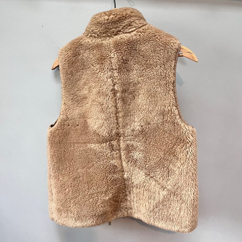 J.Crew Plush Teddy‎ Fleece Excursion Vest in Tan- Size S - Picture 3 of 4